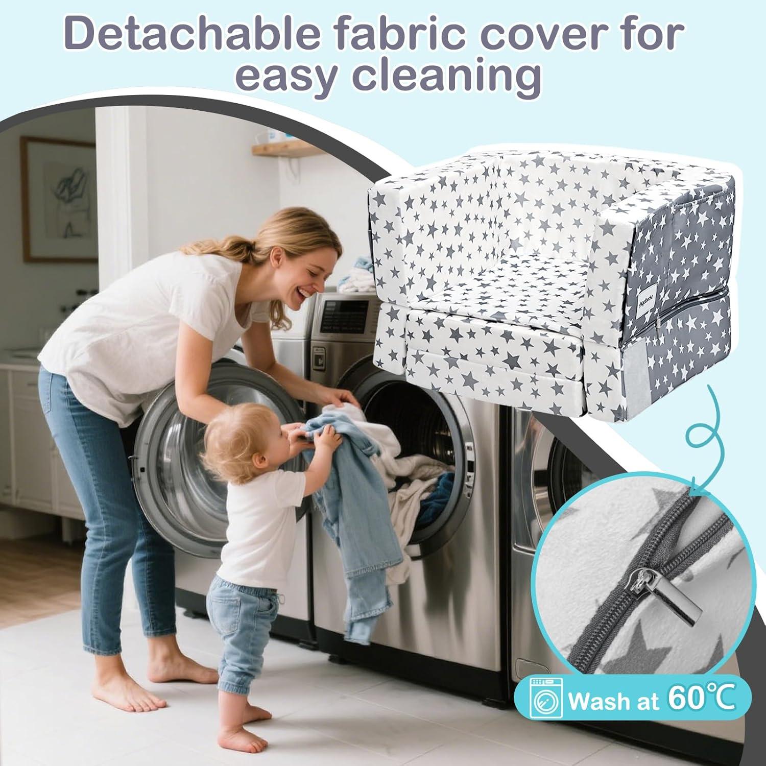 Cama de viaje 2 en 1 para niños Terciopelo y Oxford 114x56cm