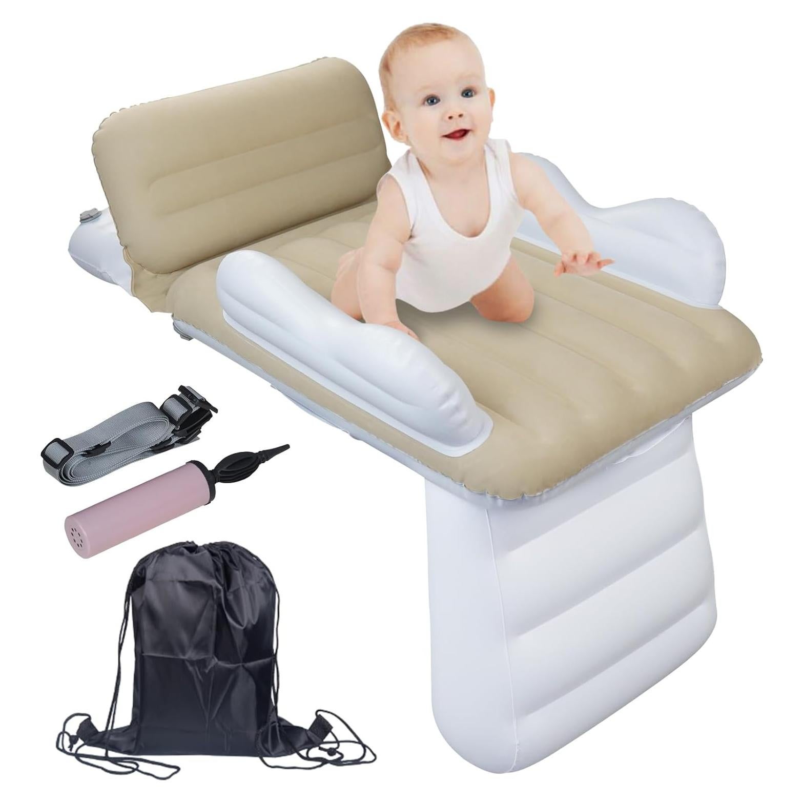 Cama de viaje inflable Sunlisky para niños - Beige, 95x50 cm