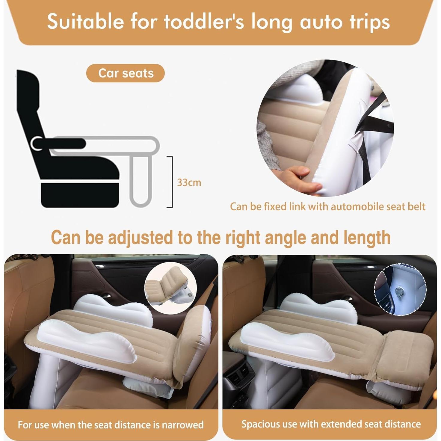 Cama de viaje inflable Sunlisky para niños - Beige, 95x50 cm