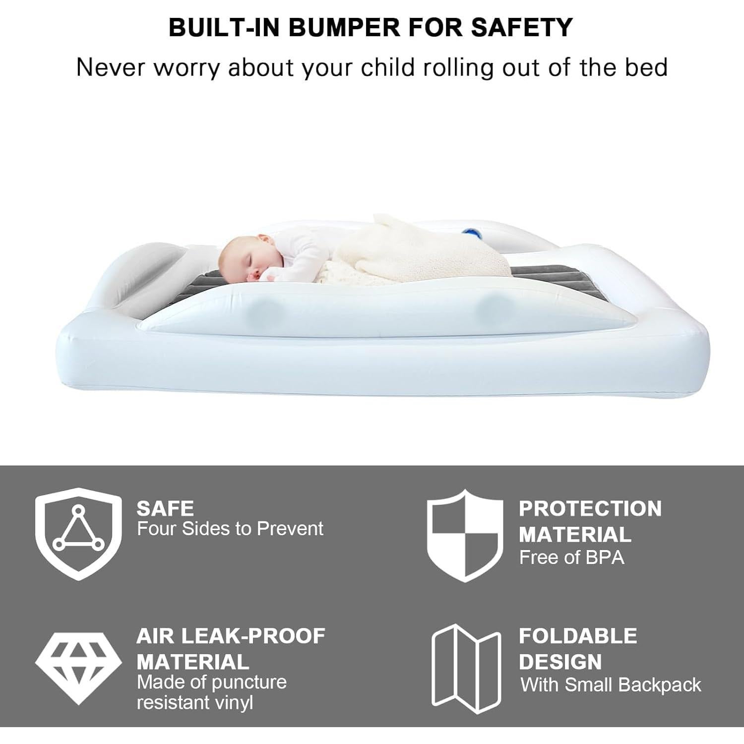 Cama Inflable para Niños RAUMRIGGE JS0349 152x100cm Gris