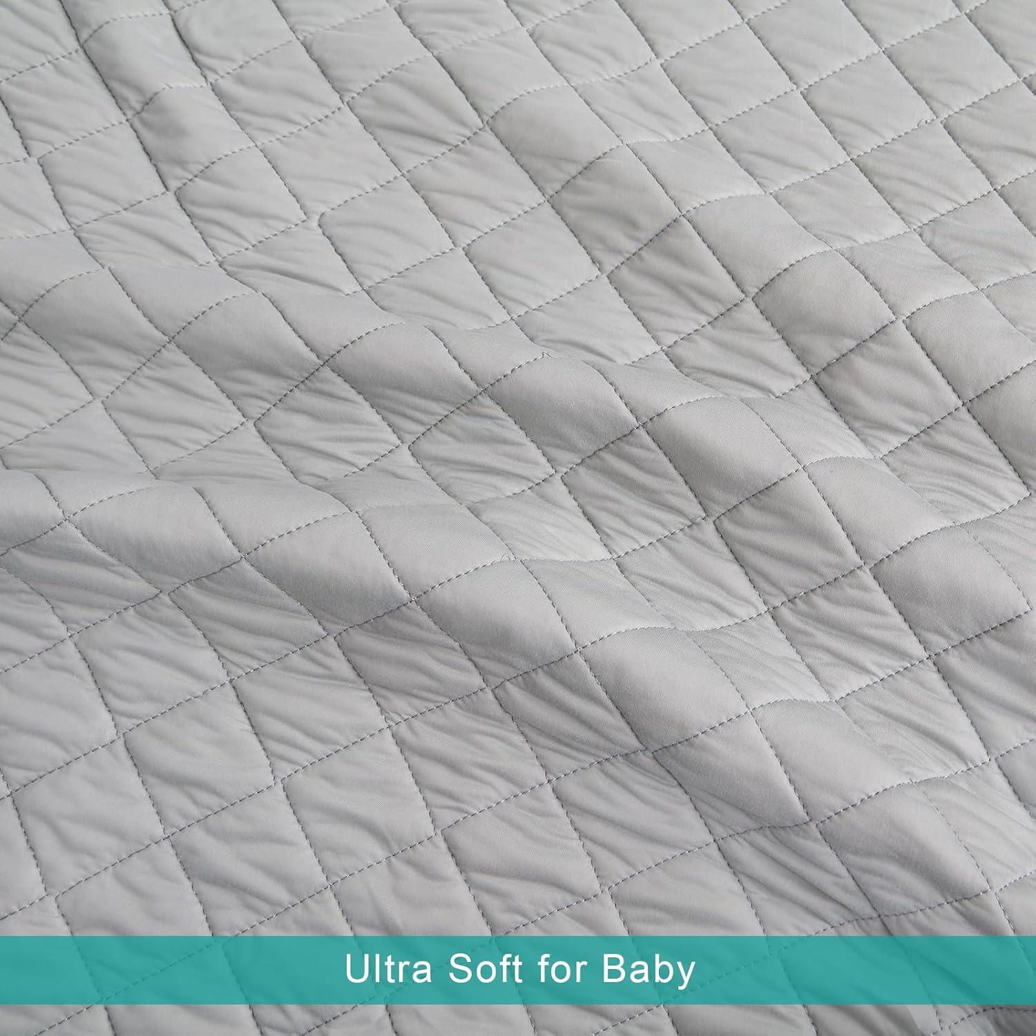 Manta Acolchada Biloban para Bebés 76x102 cm Gris Suave