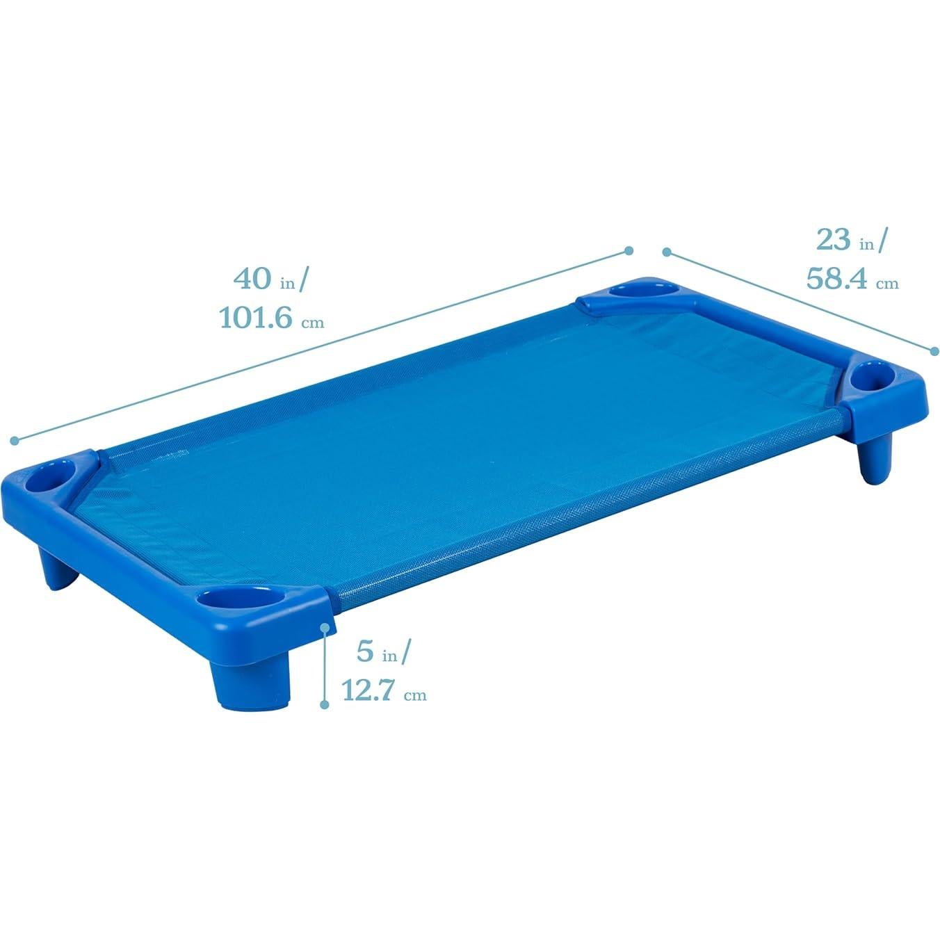 Cuna ECR4Kids Streamline para Niños Pequeños, 101.6 cm, Azul, Paquete de 6