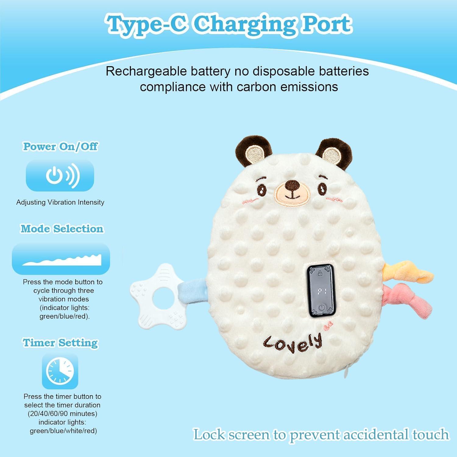 Soporte Vibrante para Bebés Oso - 3 Modos de Vibración