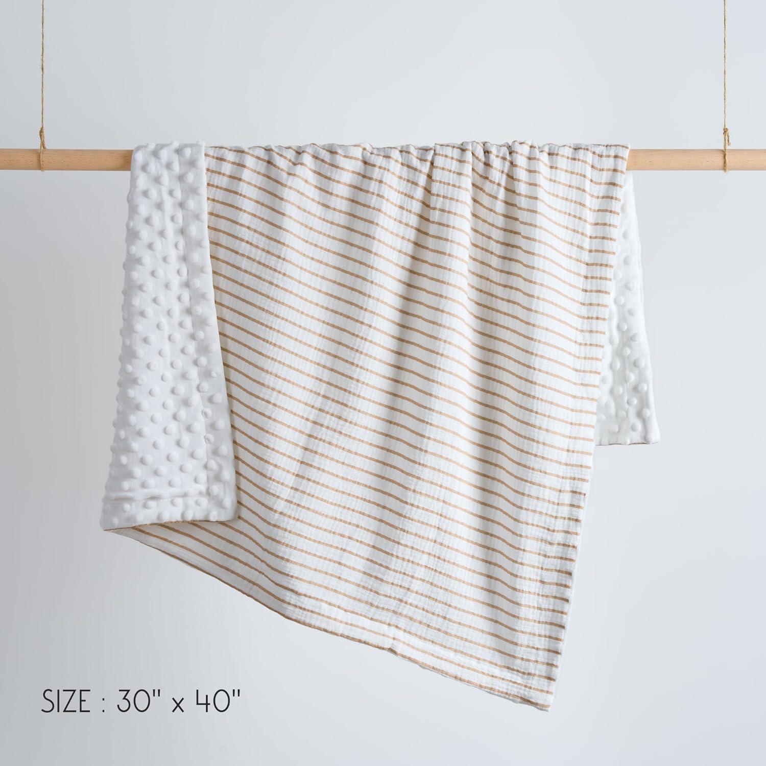 Manta de Muselina Meracorallo 76x102 cm Raya Neutral Bebé