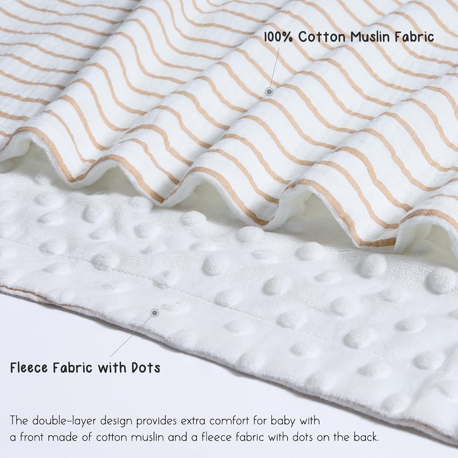 Manta de Muselina Meracorallo 76x102 cm Raya Neutral Bebé