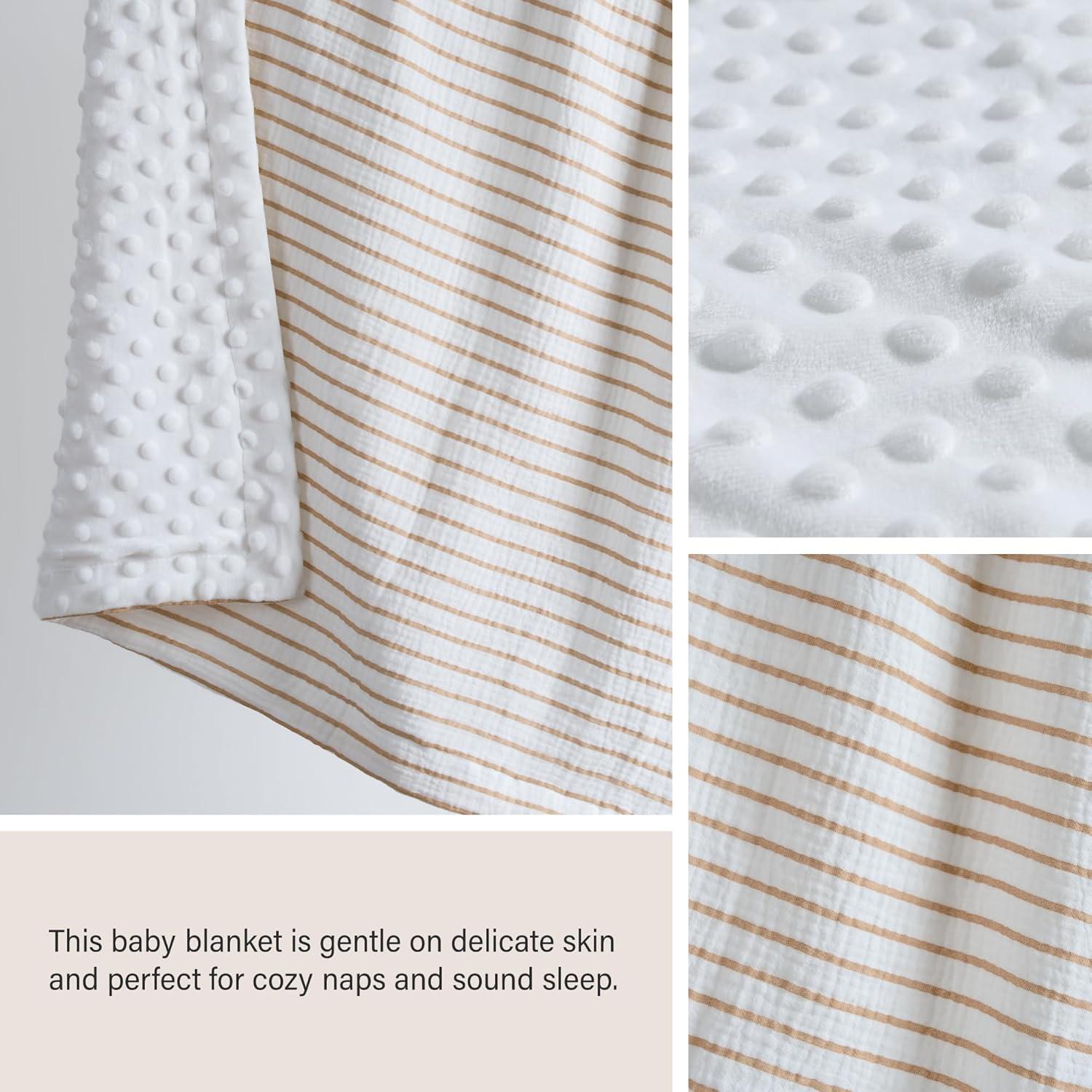 Manta de Muselina Meracorallo 76x102 cm Raya Neutral Bebé