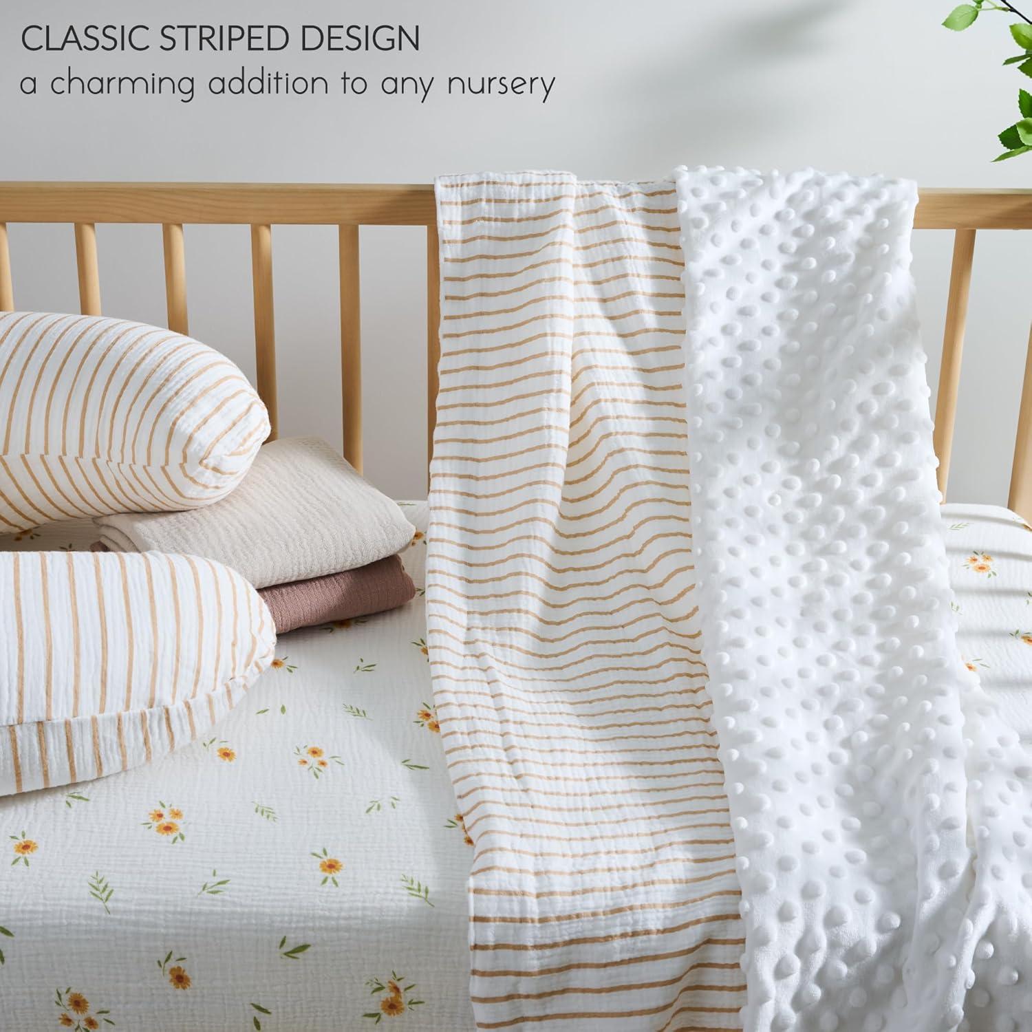 Manta de Muselina Meracorallo 76x102 cm Raya Neutral Bebé