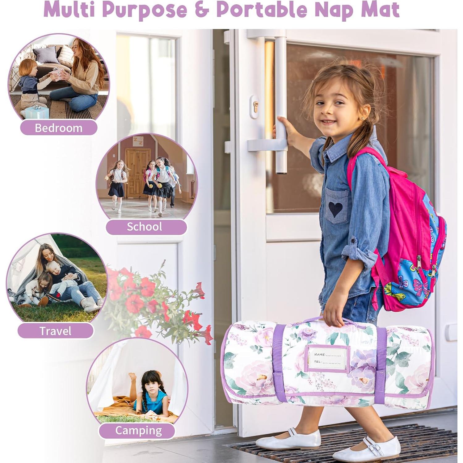 Alfombra de Siesta HNHUAMING Morado Claro 137x56cm con Almohada