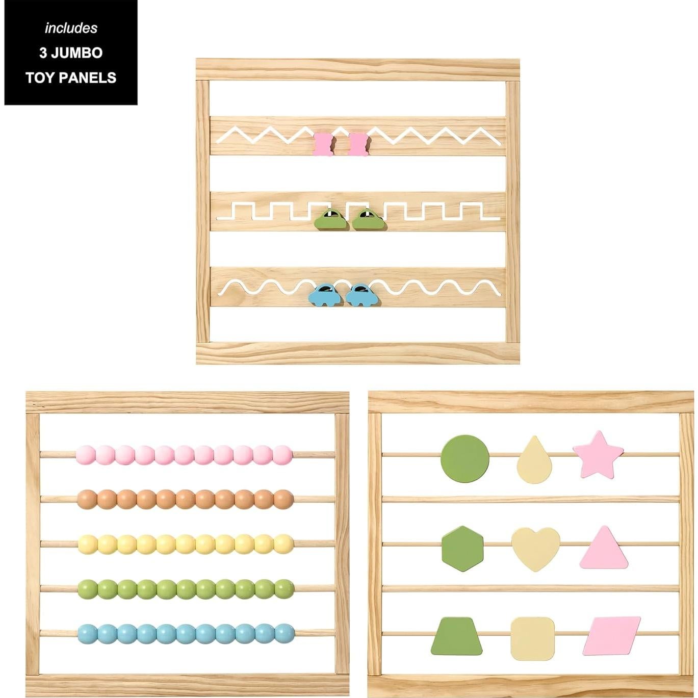 Parque Infantil Plegable ZETY de Madera Natural - 8 Paneles