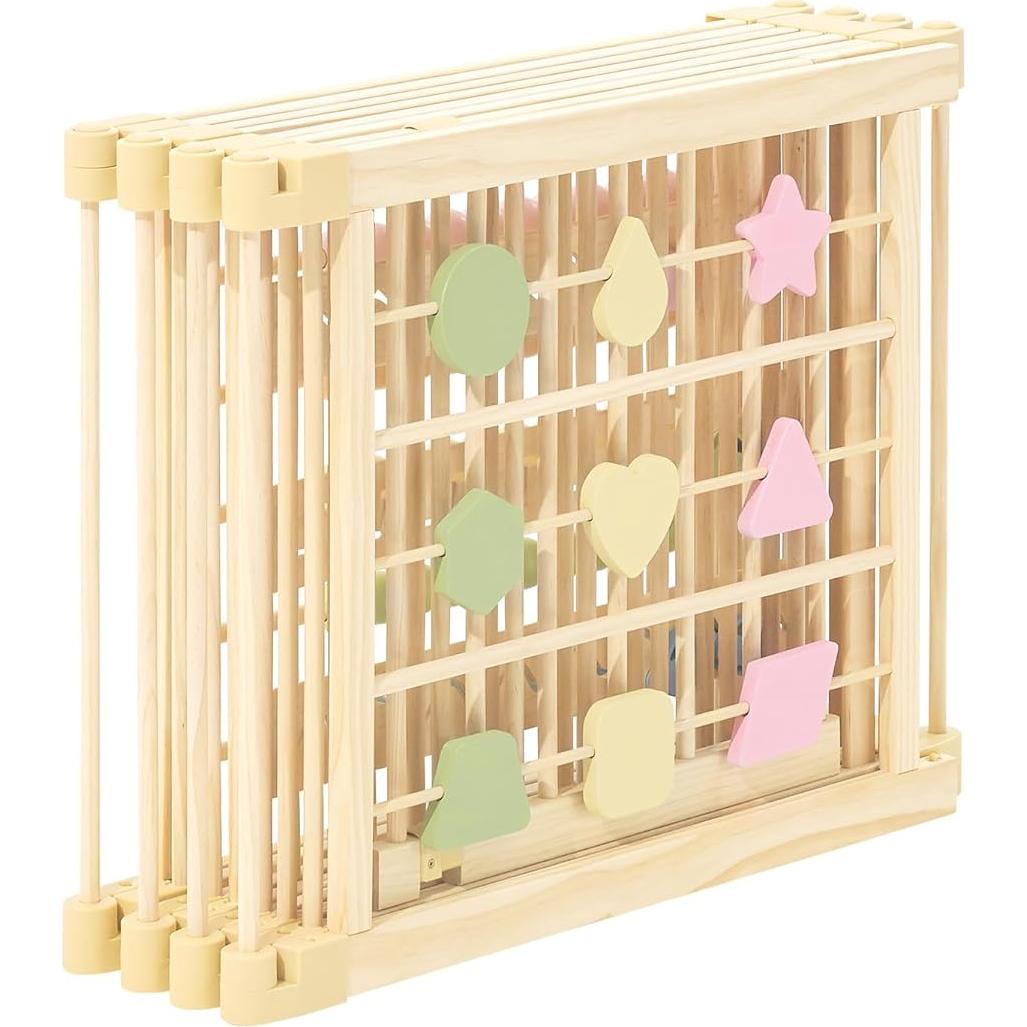 Parque Infantil Plegable ZETY de Madera Natural - 8 Paneles