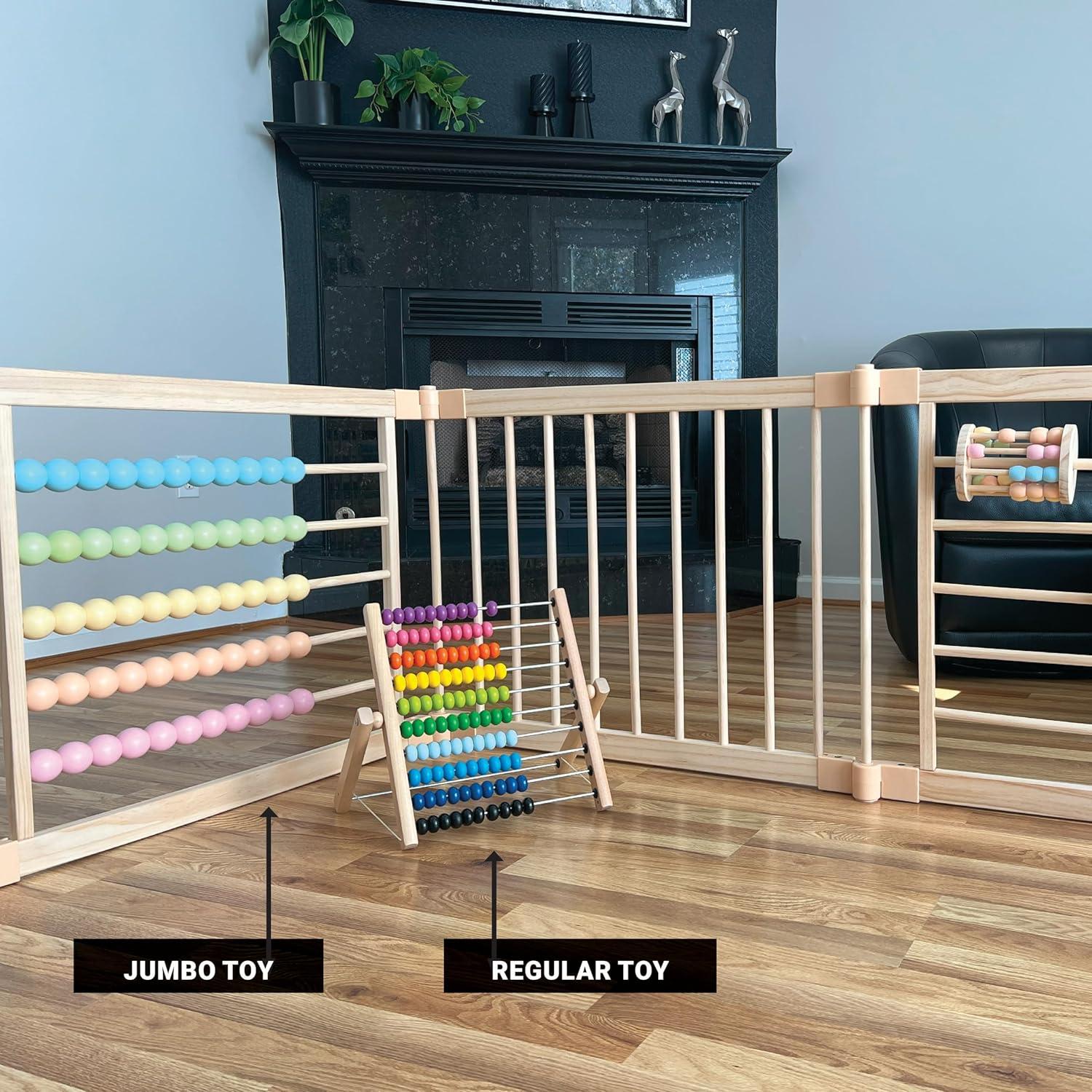 Parque Infantil Plegable ZETY de Madera Natural - 8 Paneles