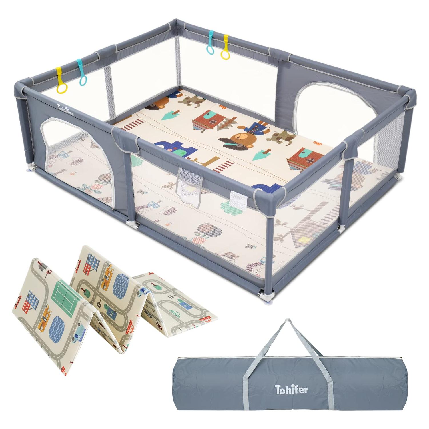 Parque Infantil Grande BPP01 - 200x150x68 cm, Seguro y Ecológico