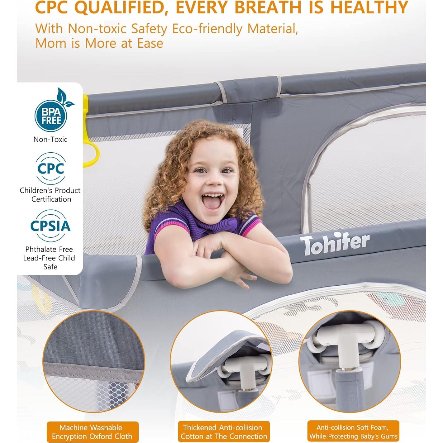 Parque Infantil Grande BPP01 - 200x150x68 cm, Seguro y Ecológico