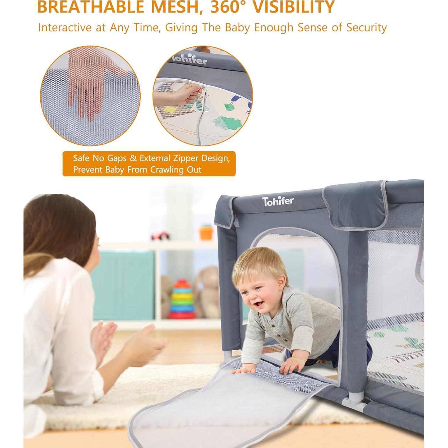 Parque Infantil Grande BPP01 - 200x150x68 cm, Seguro y Ecológico