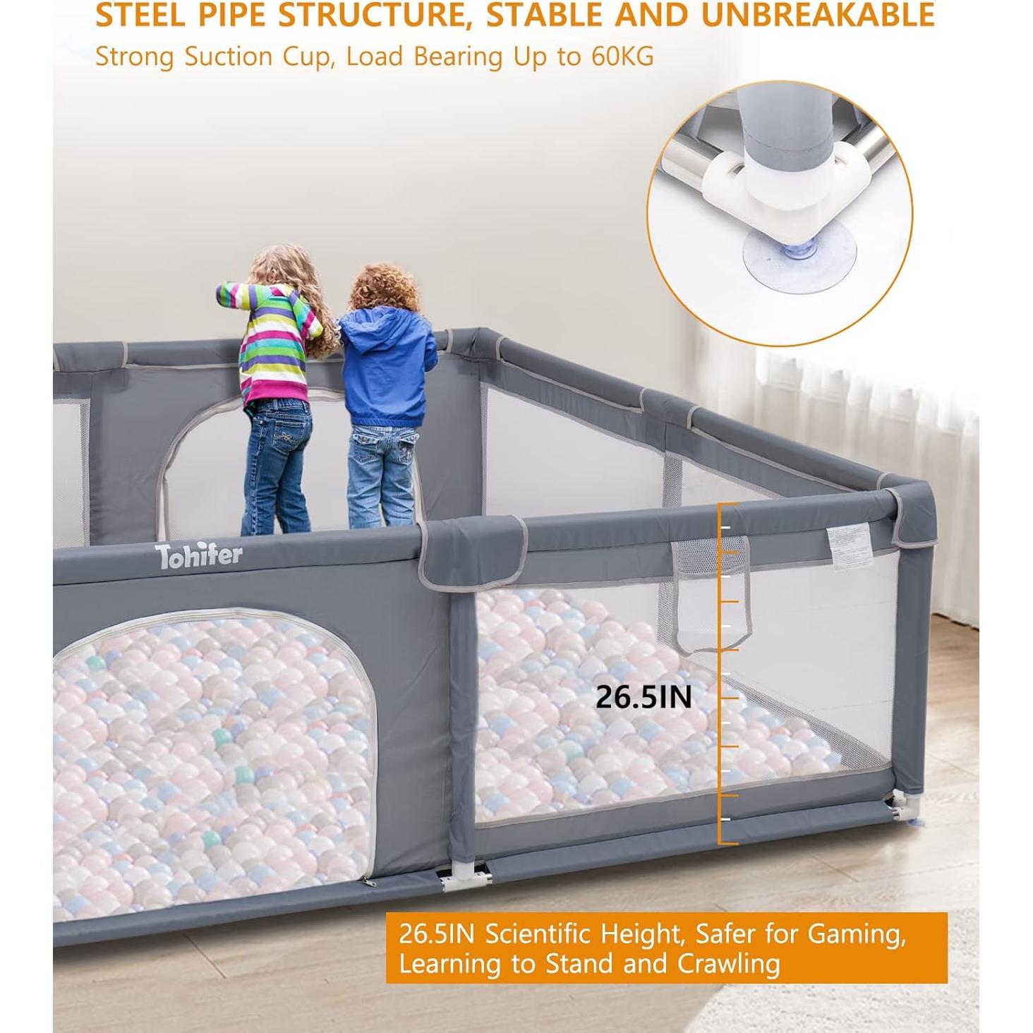 Parque Infantil Grande BPP01 - 200x150x68 cm, Seguro y Ecológico