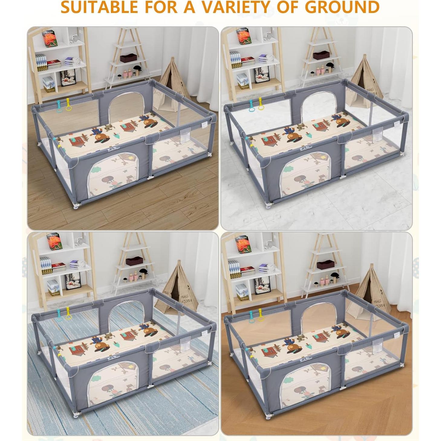 Parque Infantil Grande BPP01 - 200x150x68 cm, Seguro y Ecológico