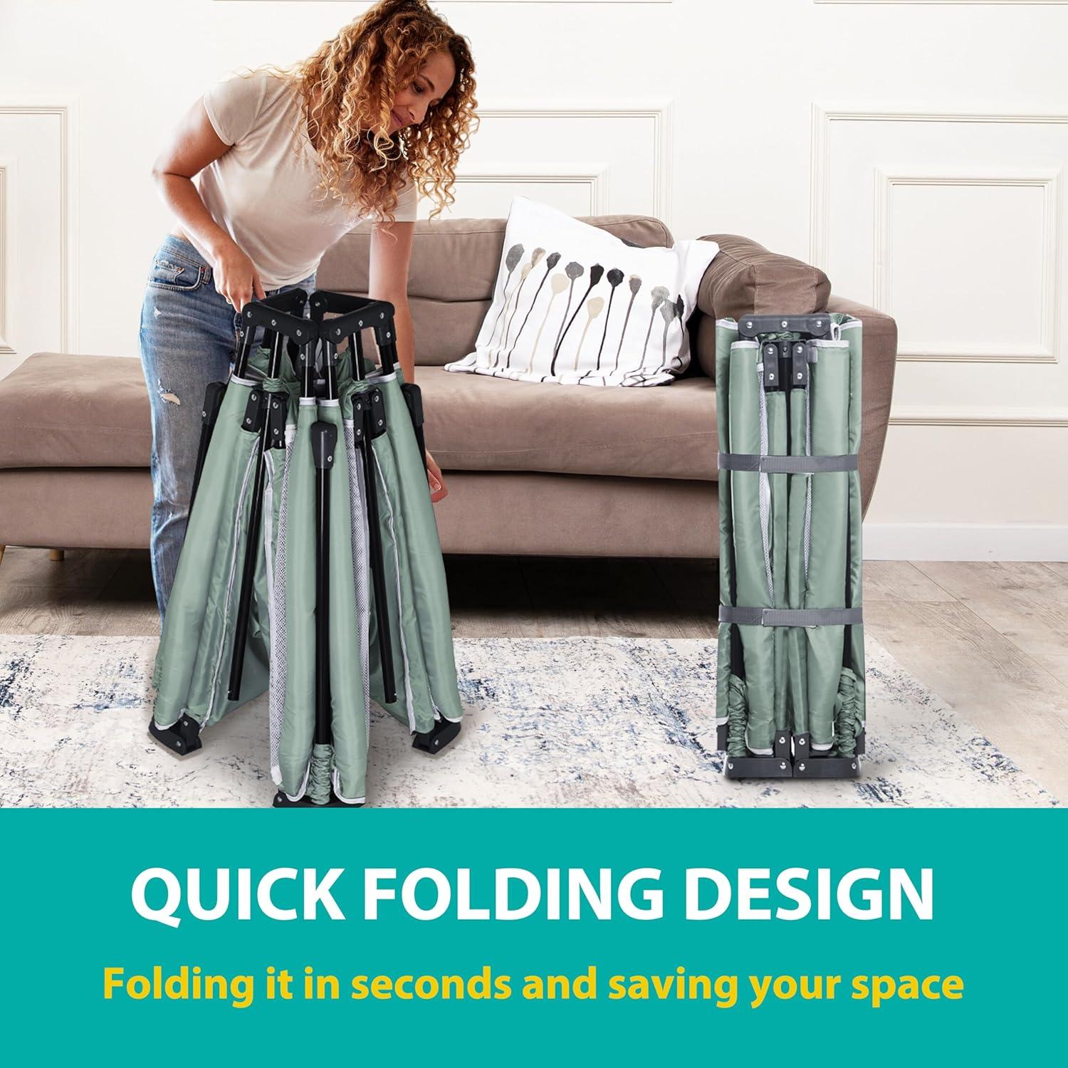 Parque Infantil Plegable ICAREWAY 180x150 cm Verde Claro