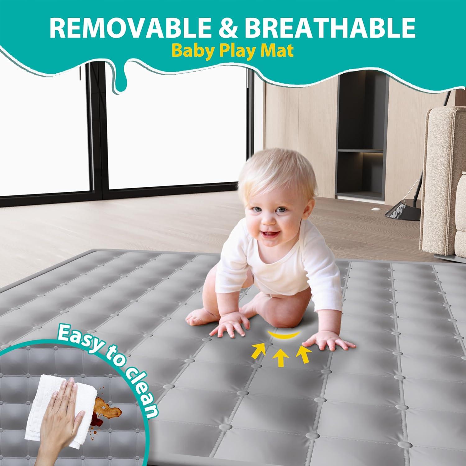 Parque Infantil Plegable ICAREWAY 180x150 cm Verde Claro