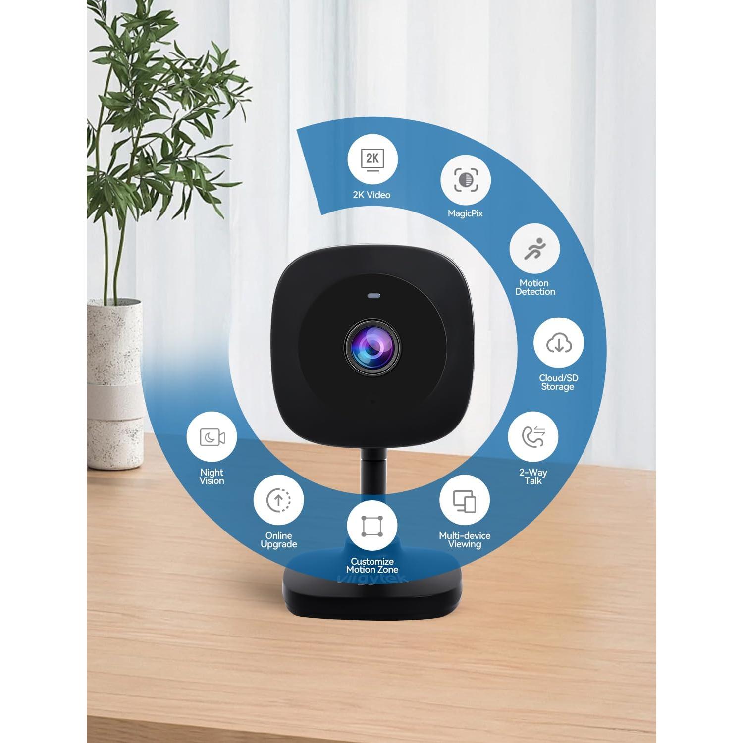 Cámara de Seguridad para Mascotas Viigytek X20 2K con Audio