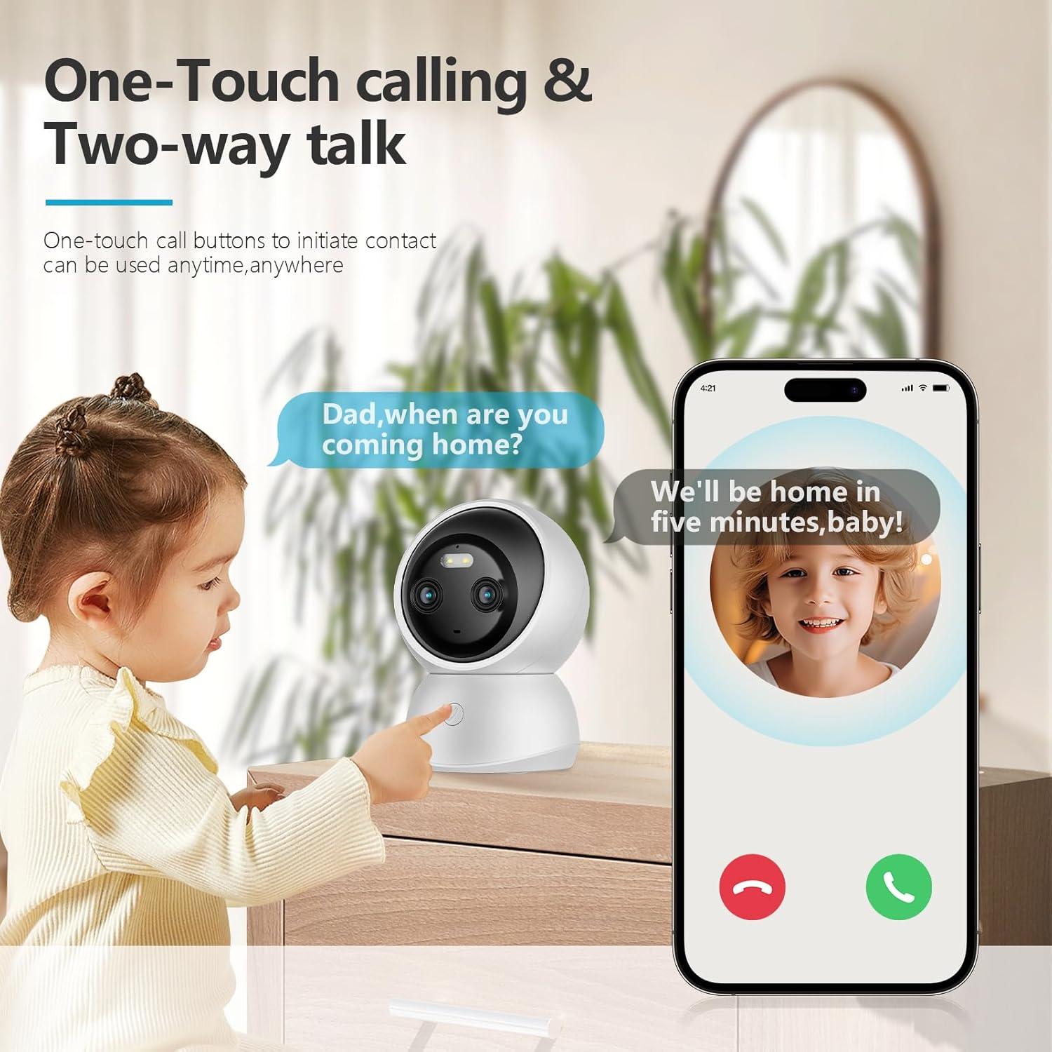 Cámara de Seguridad Interior TBCR 2K Doble Lente 360° WiFi