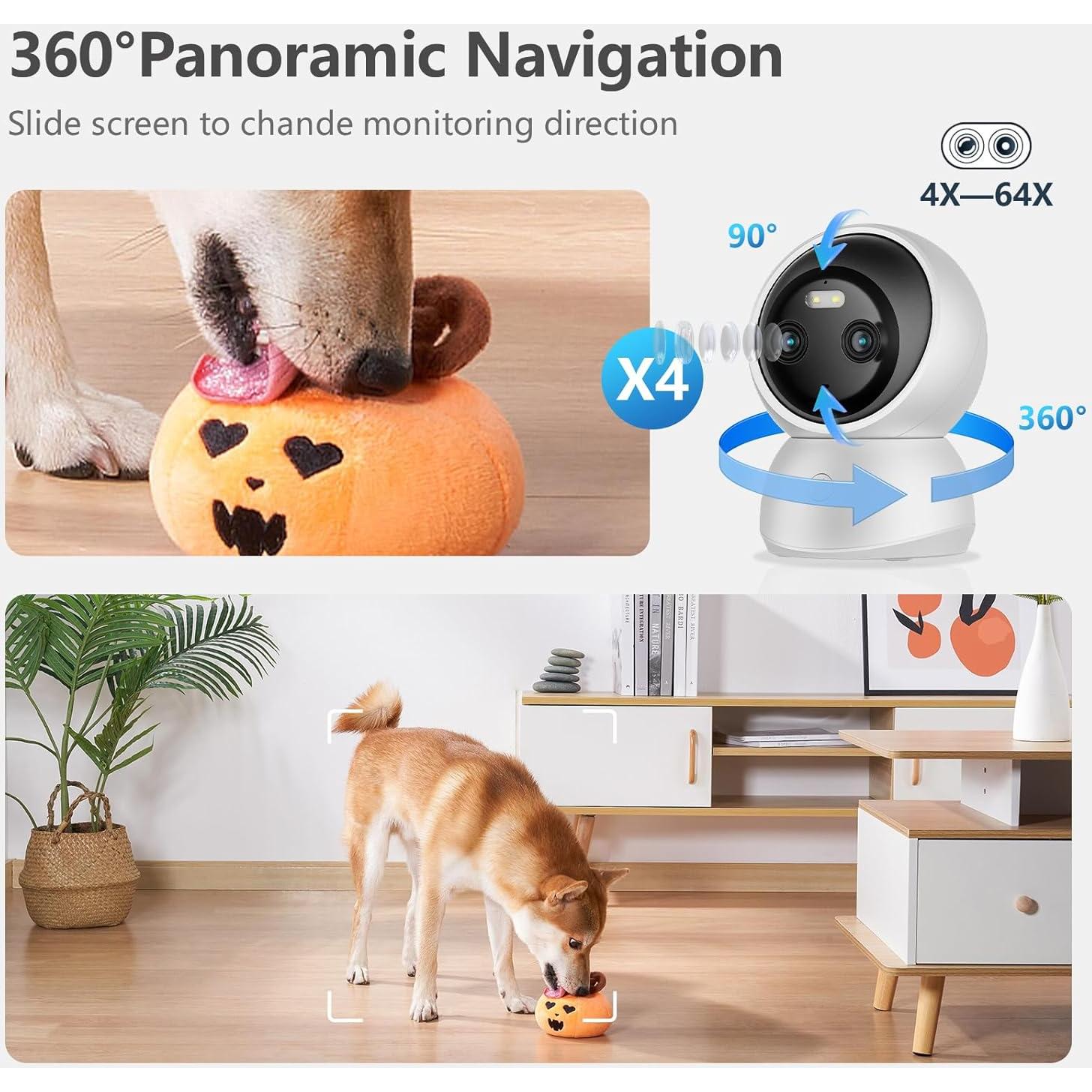 Cámara de Seguridad Interior TBCR 2K Doble Lente 360° WiFi