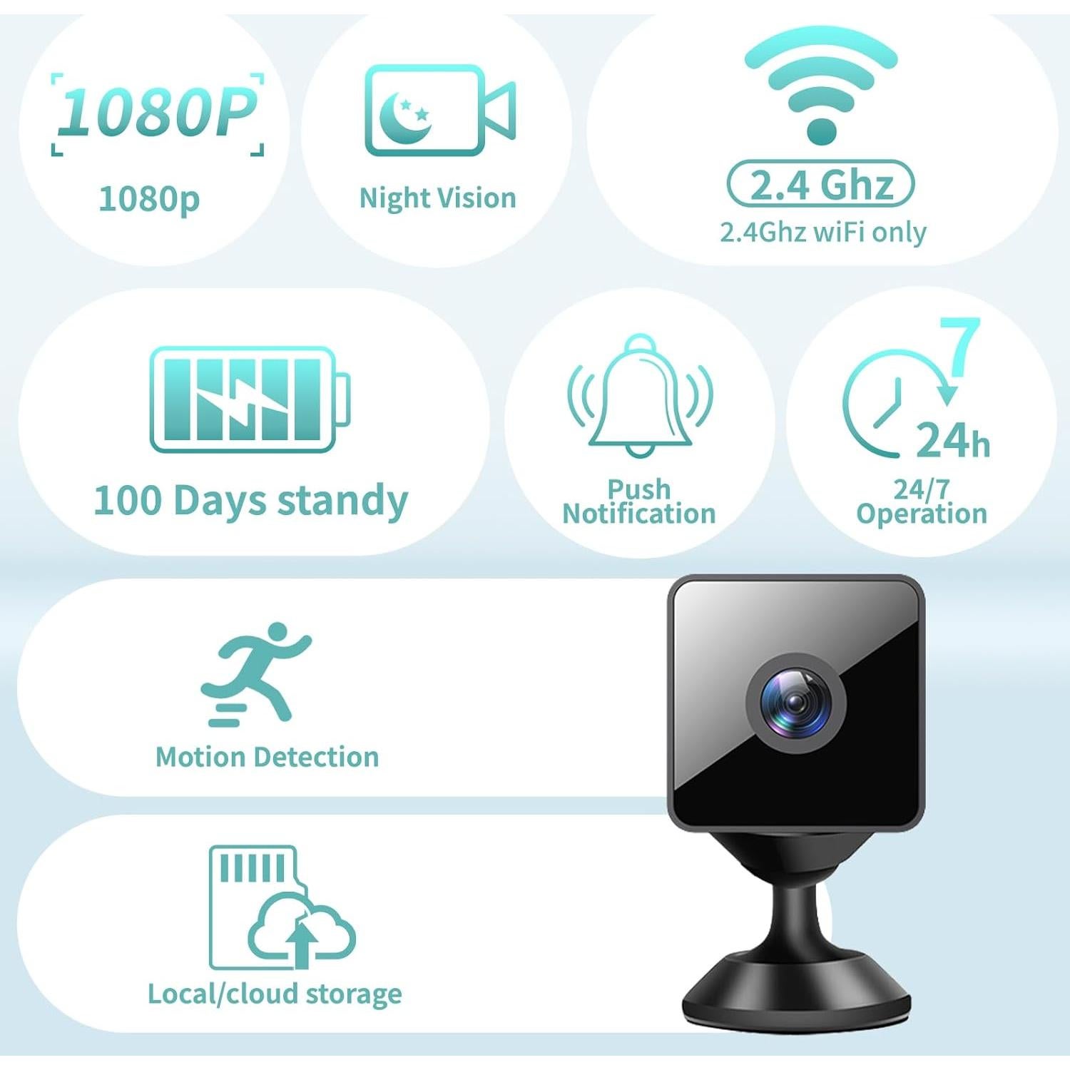 Mini Cámara de Seguridad Inalámbrica HowKow X11 1080P HD