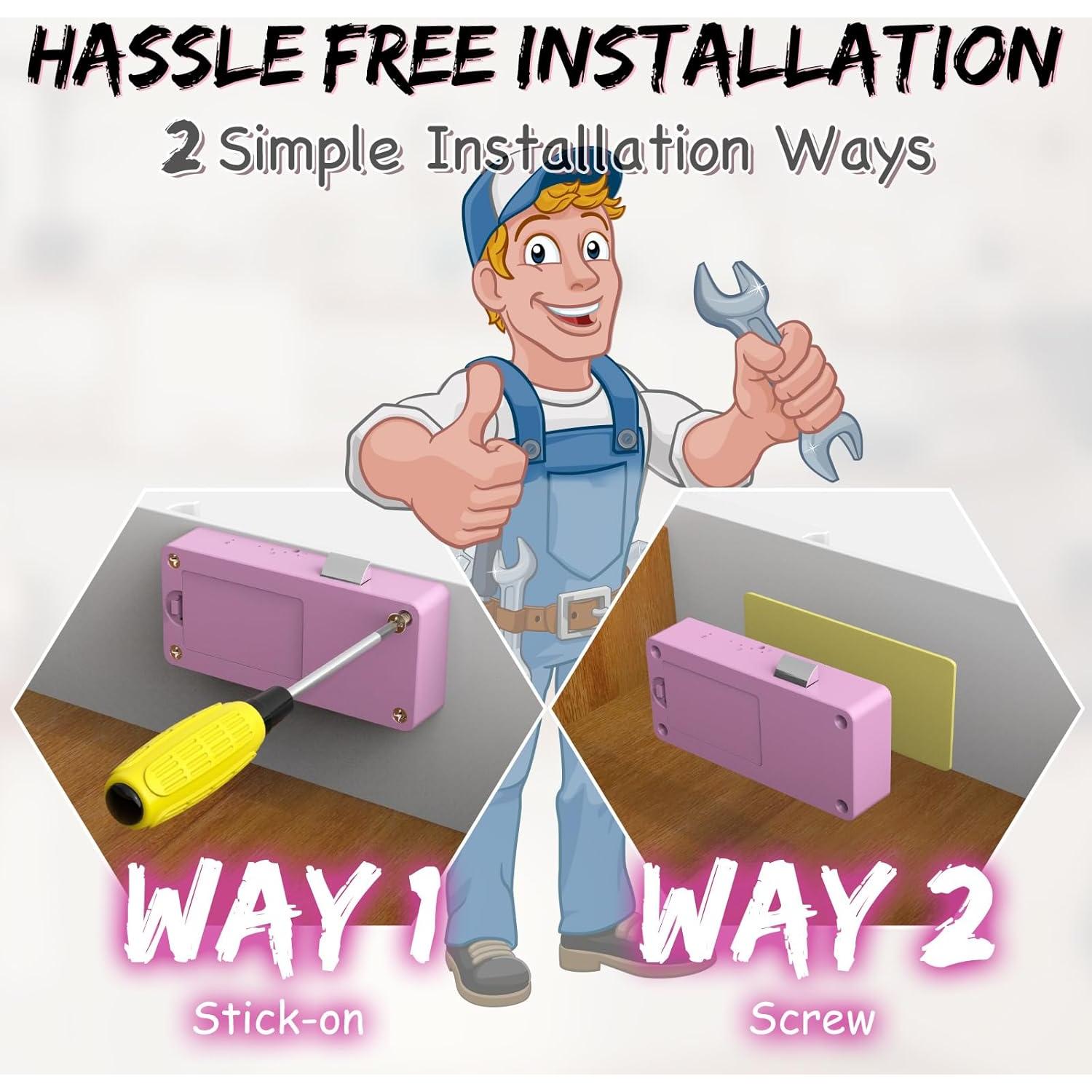 Cerradura Inteligente Dhiedas F3BC Rosa RFID Bluetooth Seguridad Infantil