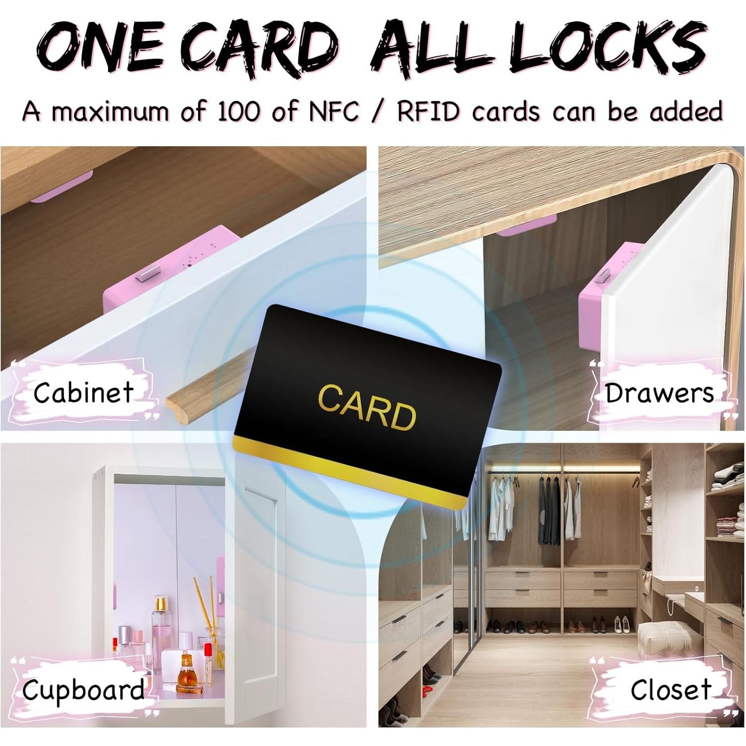 Cerradura Inteligente Dhiedas F3BC Rosa RFID Bluetooth Seguridad Infantil