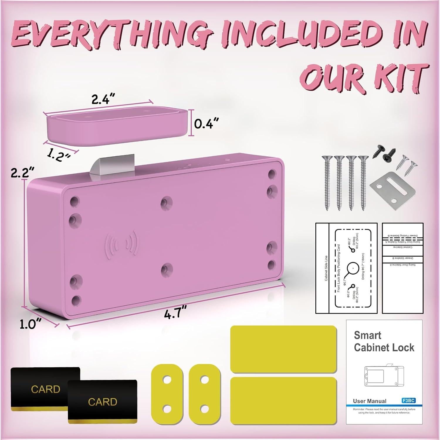 Cerradura Inteligente Dhiedas F3BC Rosa RFID Bluetooth Seguridad Infantil