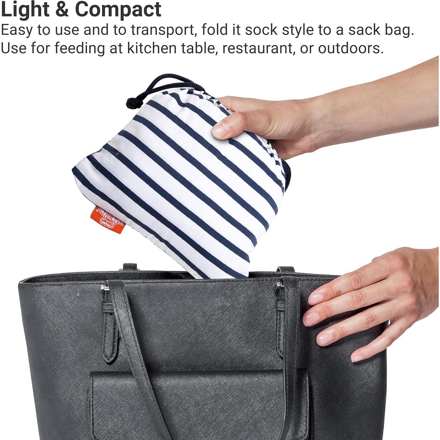 Silla Alta Portátil BabyToLove Denim | Asiento Seguro para Bebés