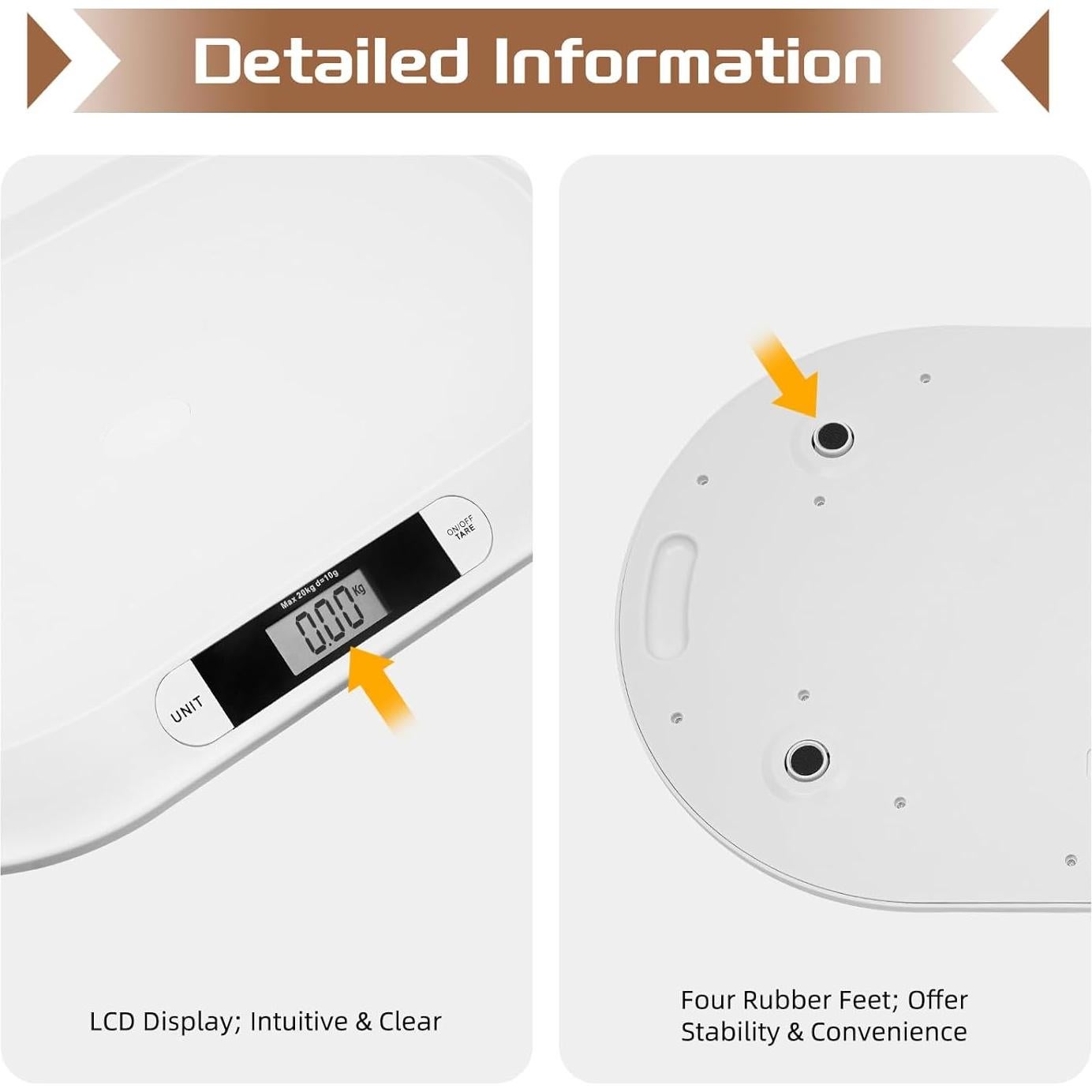 Escala Digital para Bebés CAIHAOA 20kg Alta Precisión LCD