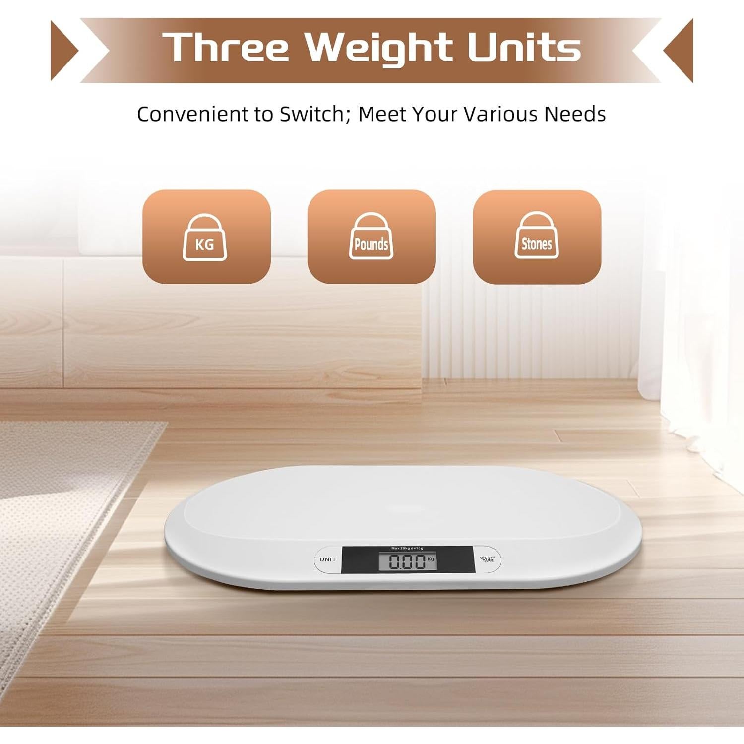 Escala Digital para Bebés CAIHAOA 20kg Alta Precisión LCD