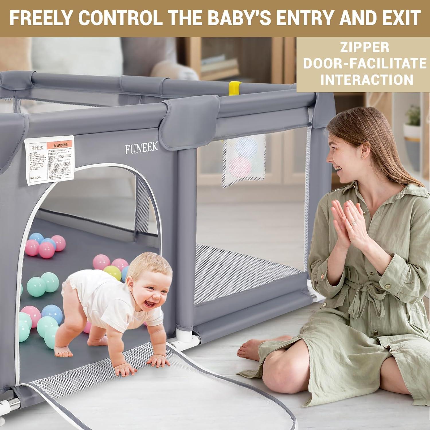 Parque Infantil Portátil para Bebés 190.5x129.5 cm Gris