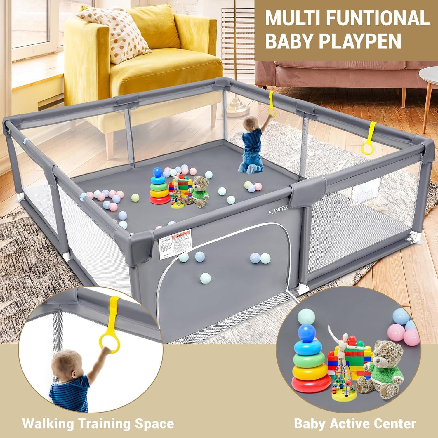 Parque Infantil Portátil para Bebés 190.5x129.5 cm Gris