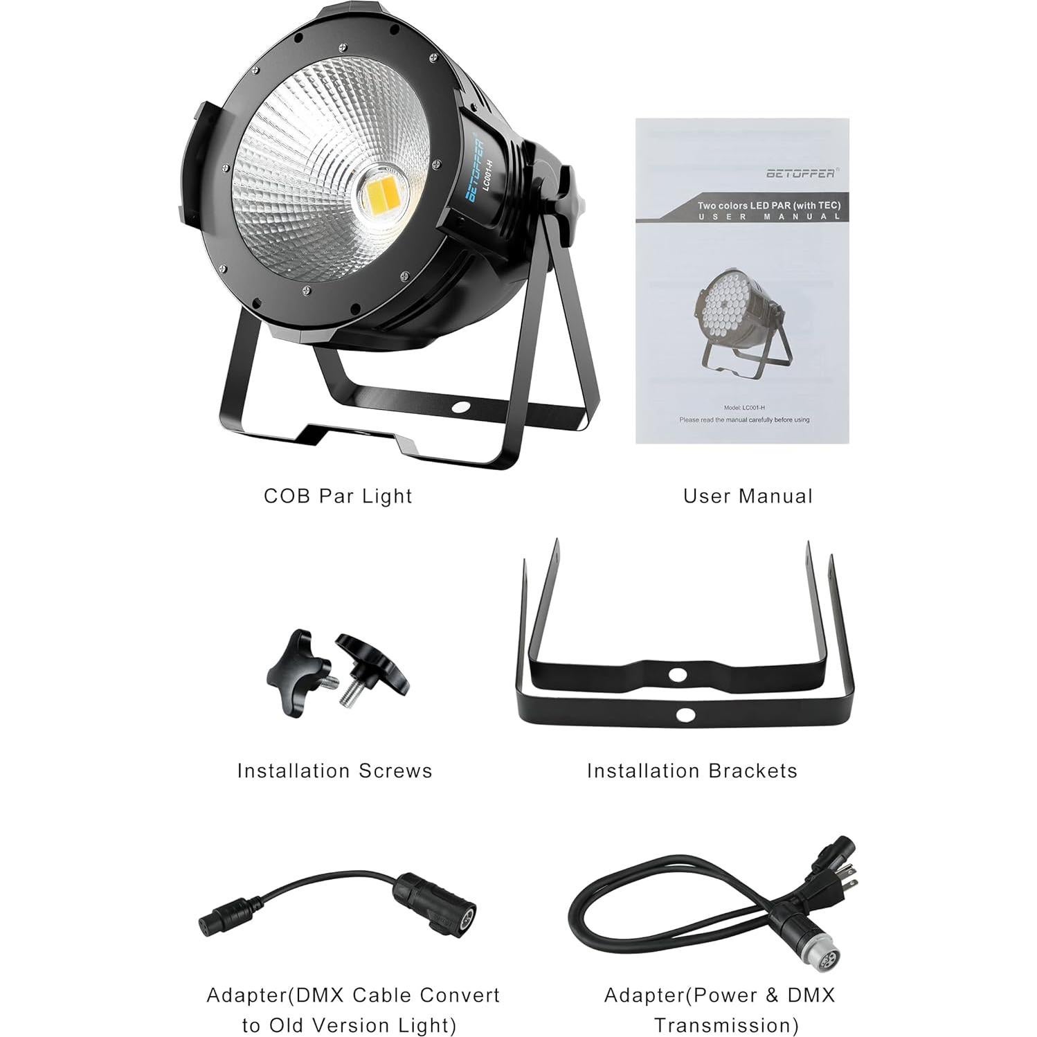 BETOPPER Focos LED 100W DMX para Escenario y Eventos