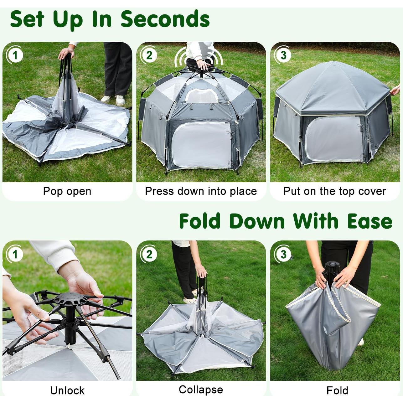 Parque de Juegos Plegable Zooawa para Bebés 150x100 cm Gris