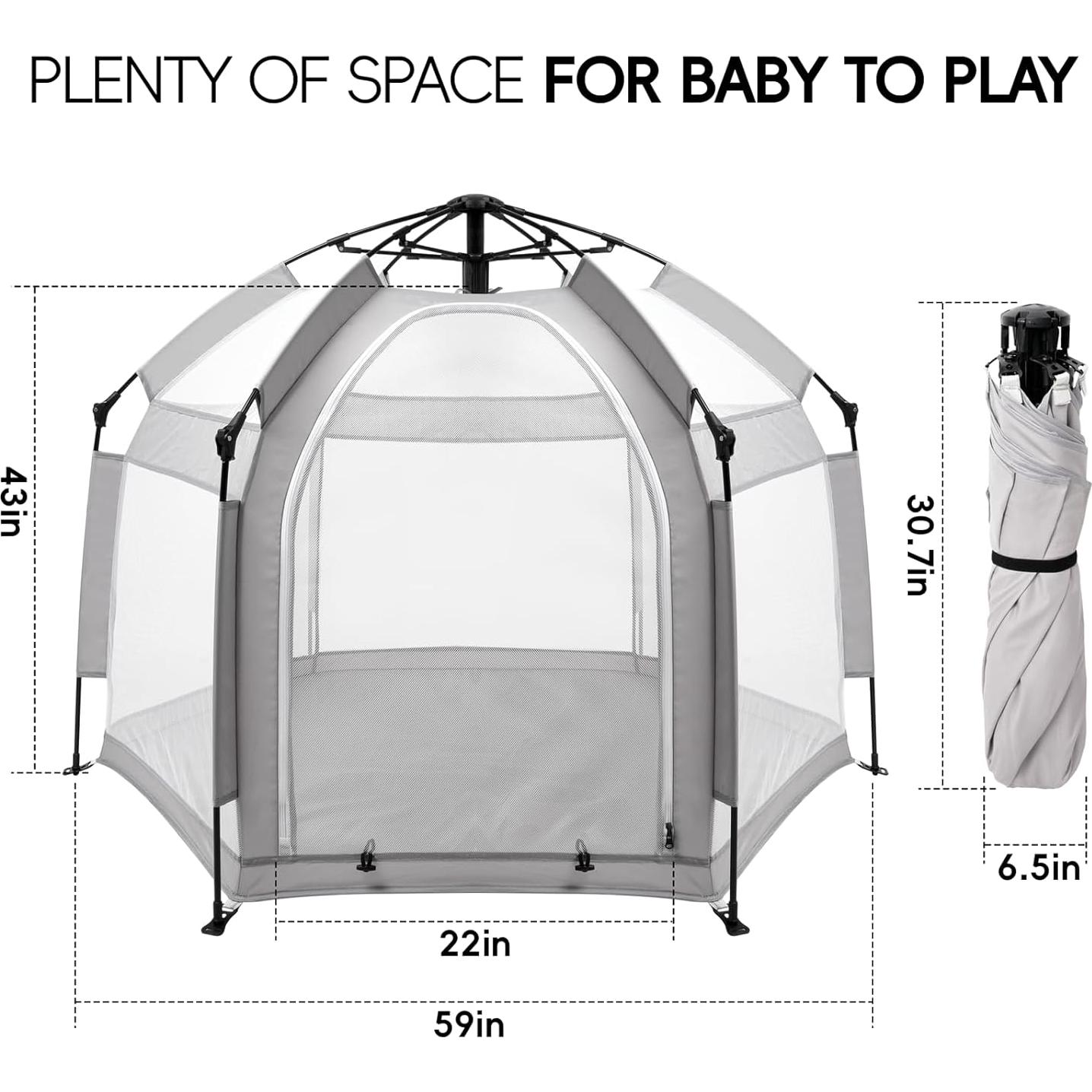 Parque Infantil Plegable Palopalo 150x109 cm con Dosel UPF50+