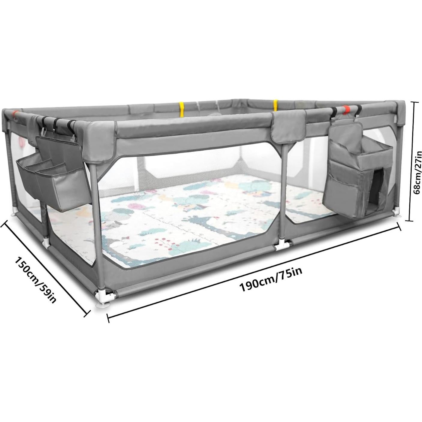Parque Infantil Extra Grande Jinxia 190.5x149.9cm Seguro y Lavable