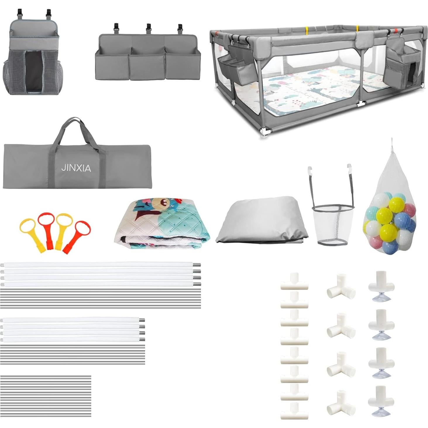 Parque Infantil Extra Grande Jinxia 190.5x149.9cm Seguro y Lavable