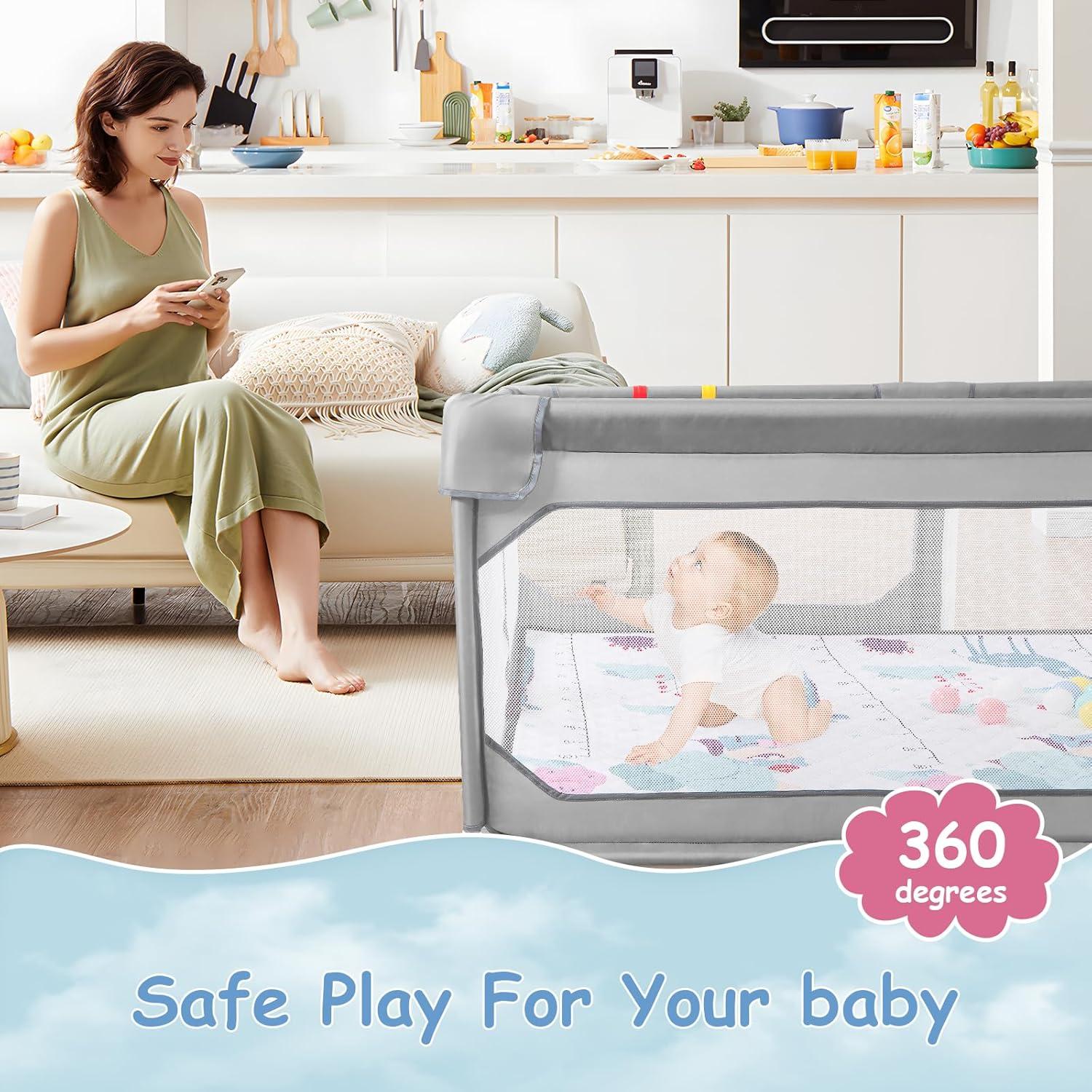 Parque Infantil Extra Grande Jinxia 190.5x149.9cm Seguro y Lavable