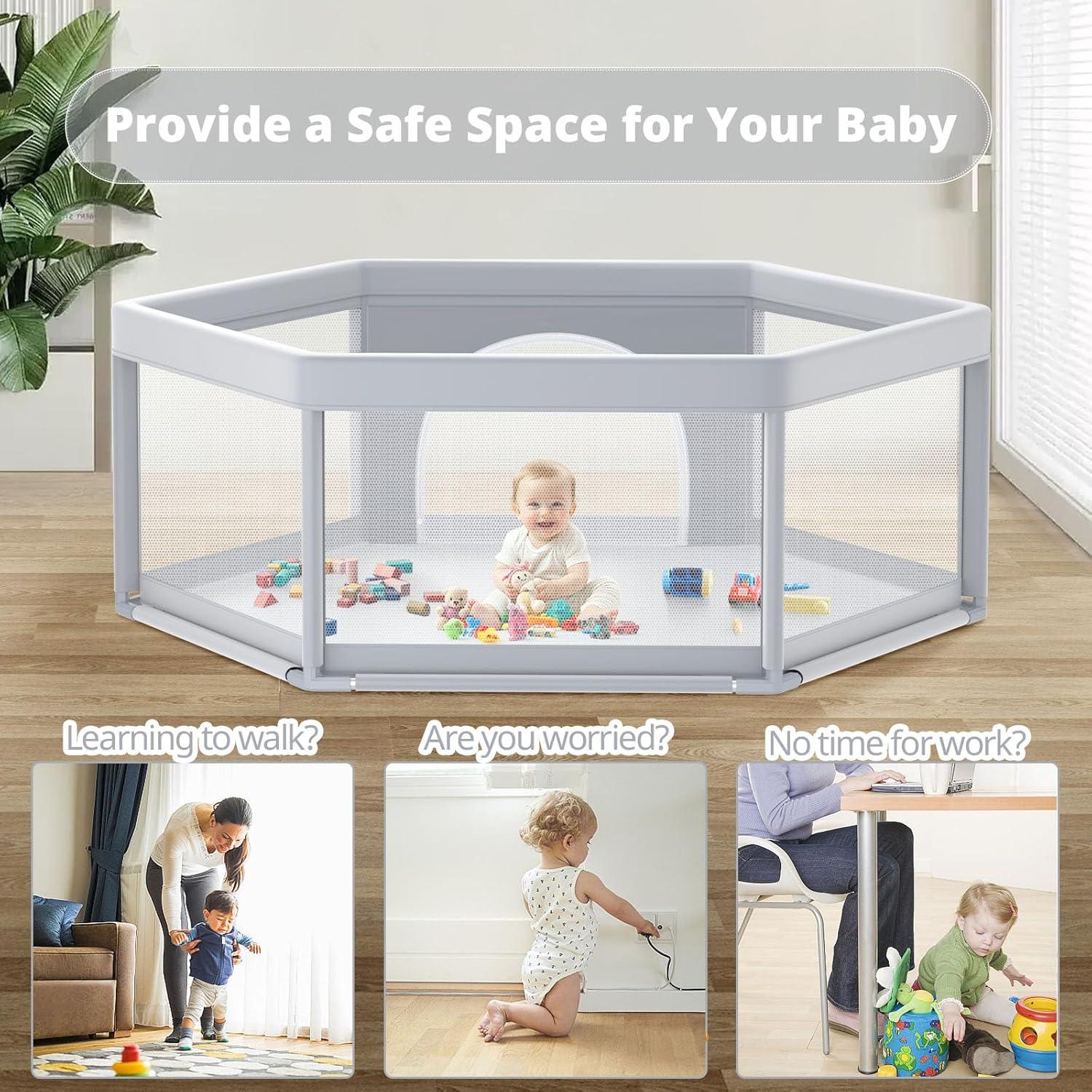 Parque Infantil Hexagonal Estiloso 165x165 cm - Seguro y Resistente