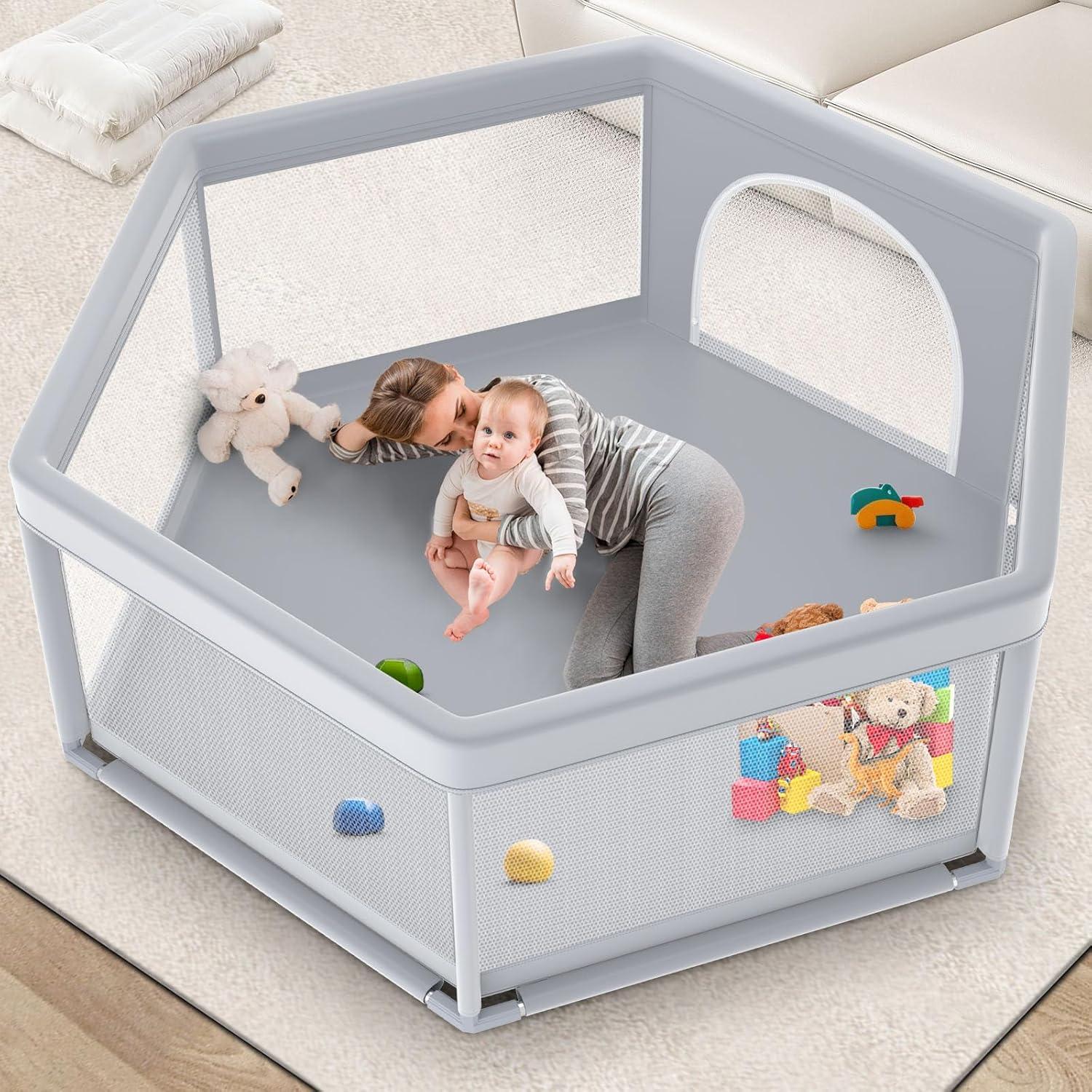 Parque Infantil Hexagonal Estiloso 165x165 cm - Seguro y Resistente