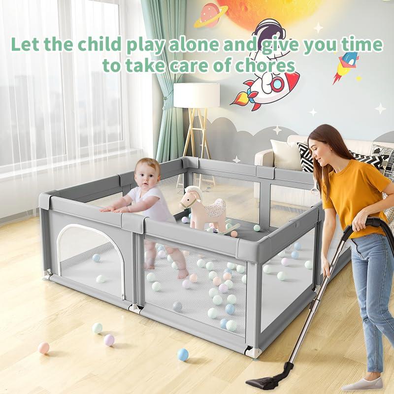 Parque Infantil 91.44 cm Gris - Valla Segura para Bebés