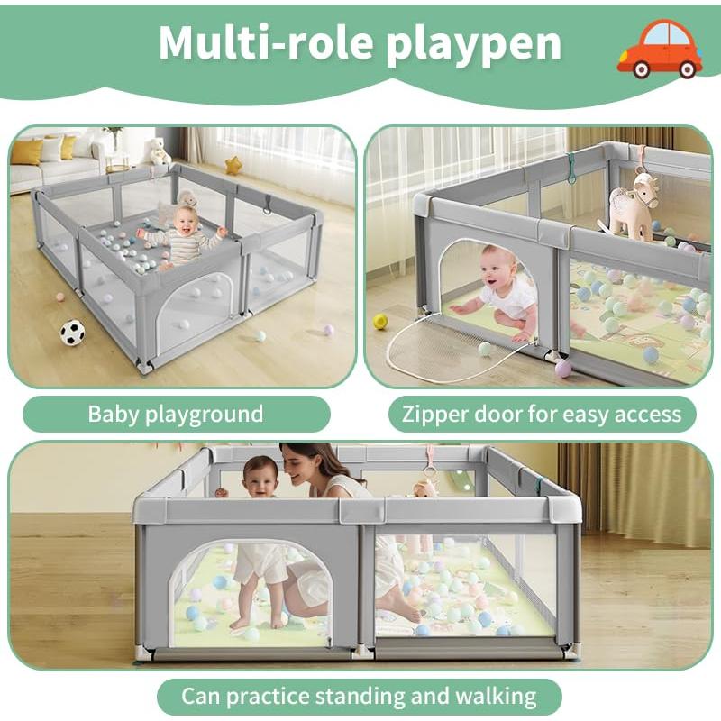 Parque Infantil 91.44 cm Gris - Valla Segura para Bebés