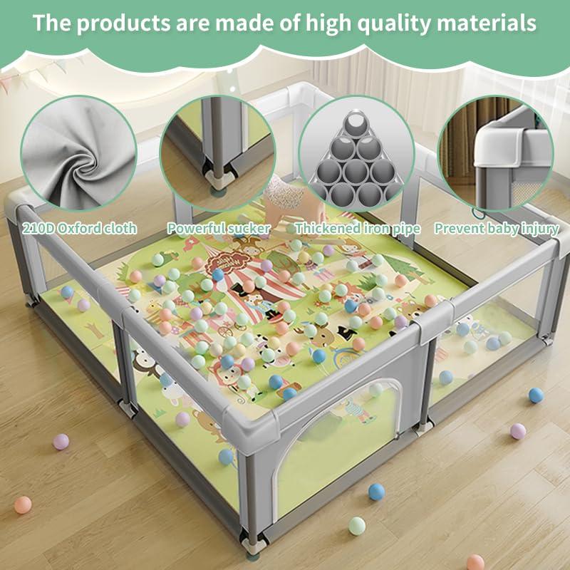 Parque Infantil 91.44 cm Gris - Valla Segura para Bebés