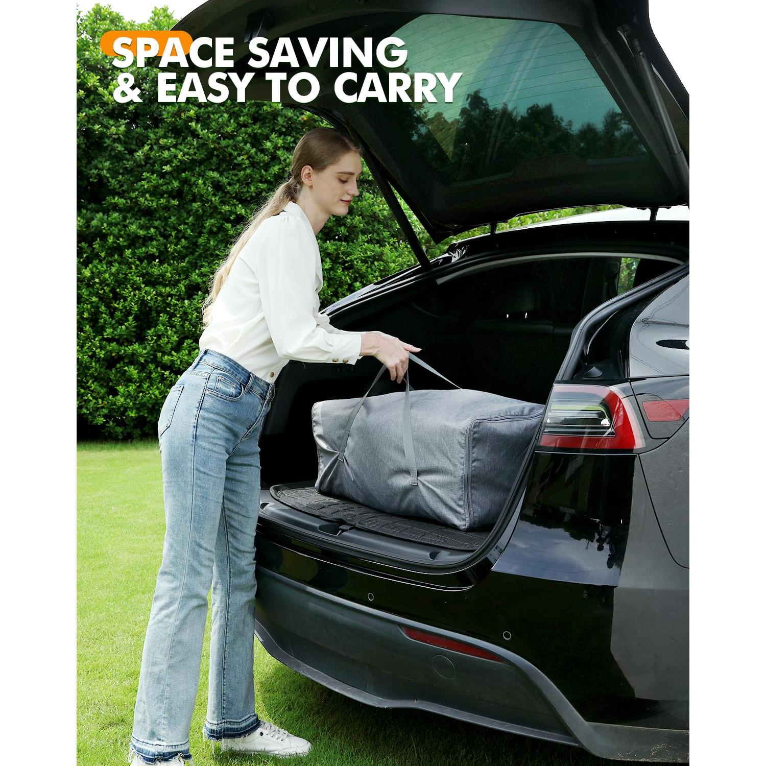 Parque Infantil Plegable Dearlomum Gris 180x150cm con Alfombra