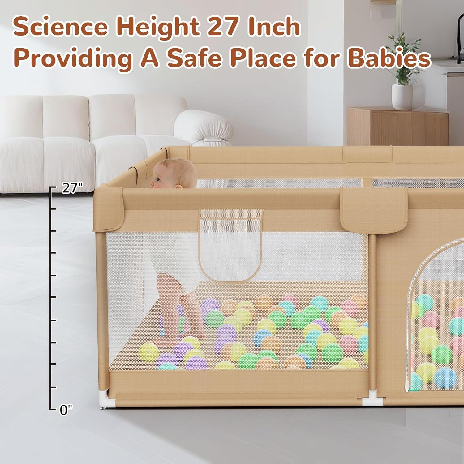 Parque Infantil DEETECK 162x162 cm con 50 Pelotas - Caqui