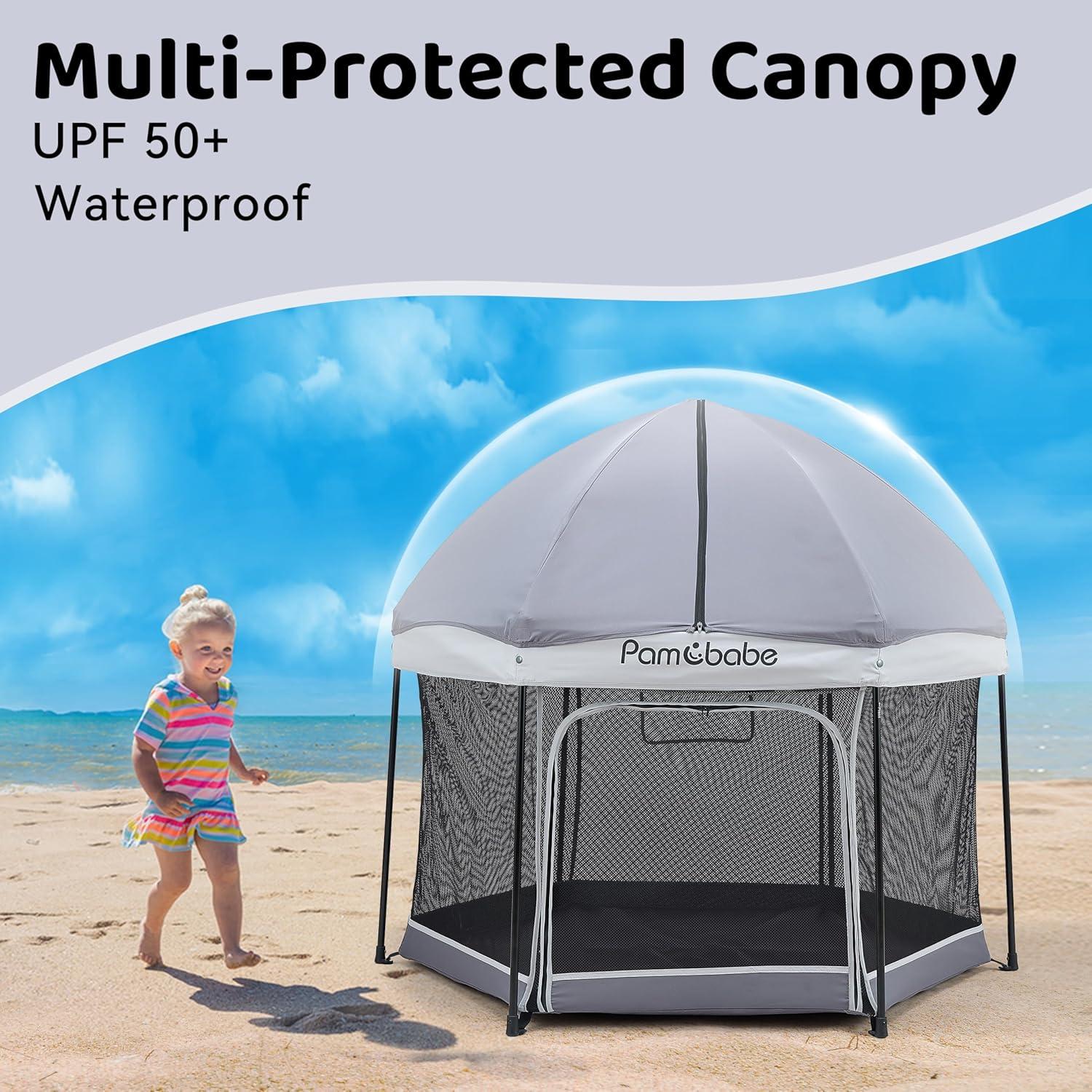 Parque Infantil Pamo Babe Gris Claro 137x122 cm Plegable