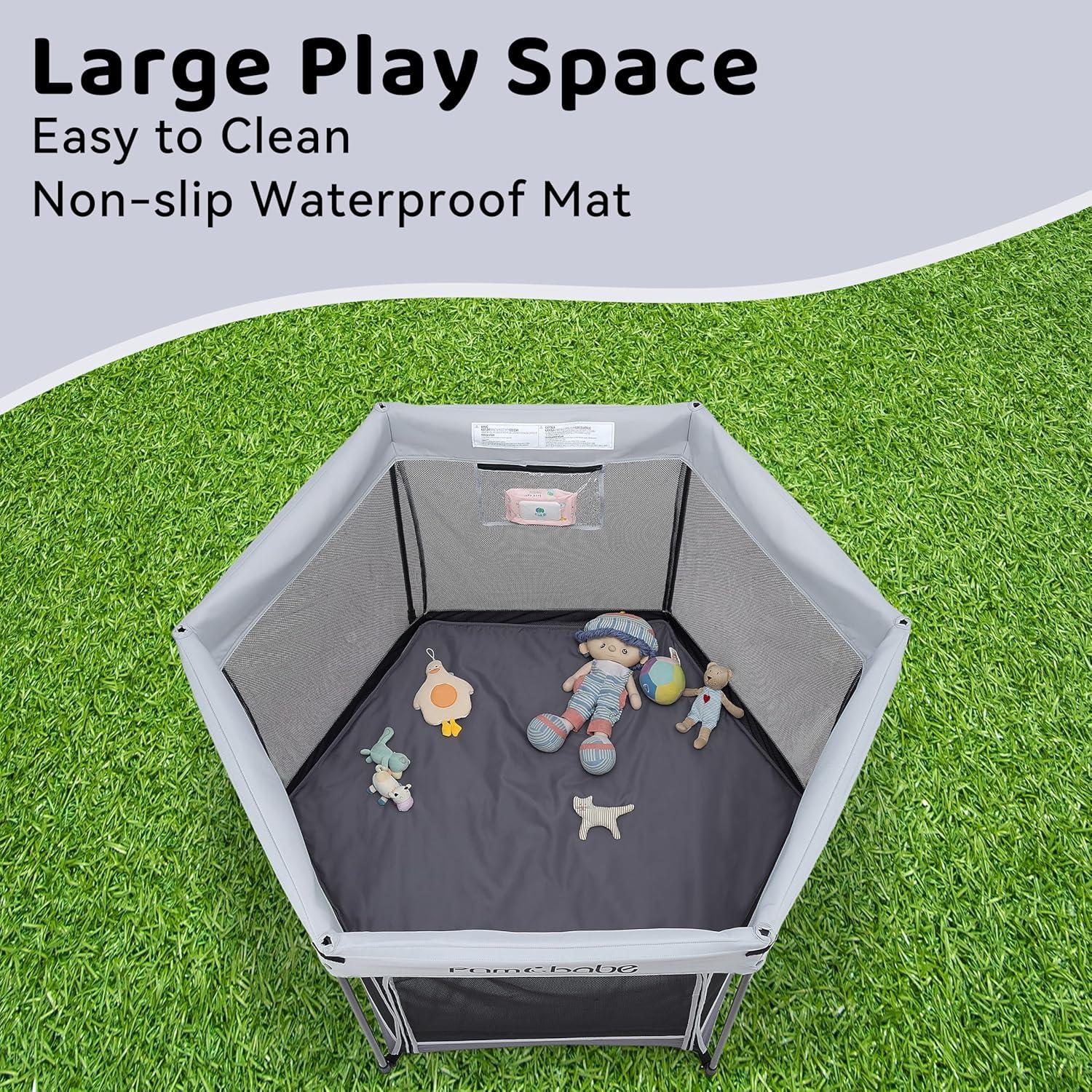 Parque Infantil Pamo Babe Gris Claro 137x122 cm Plegable