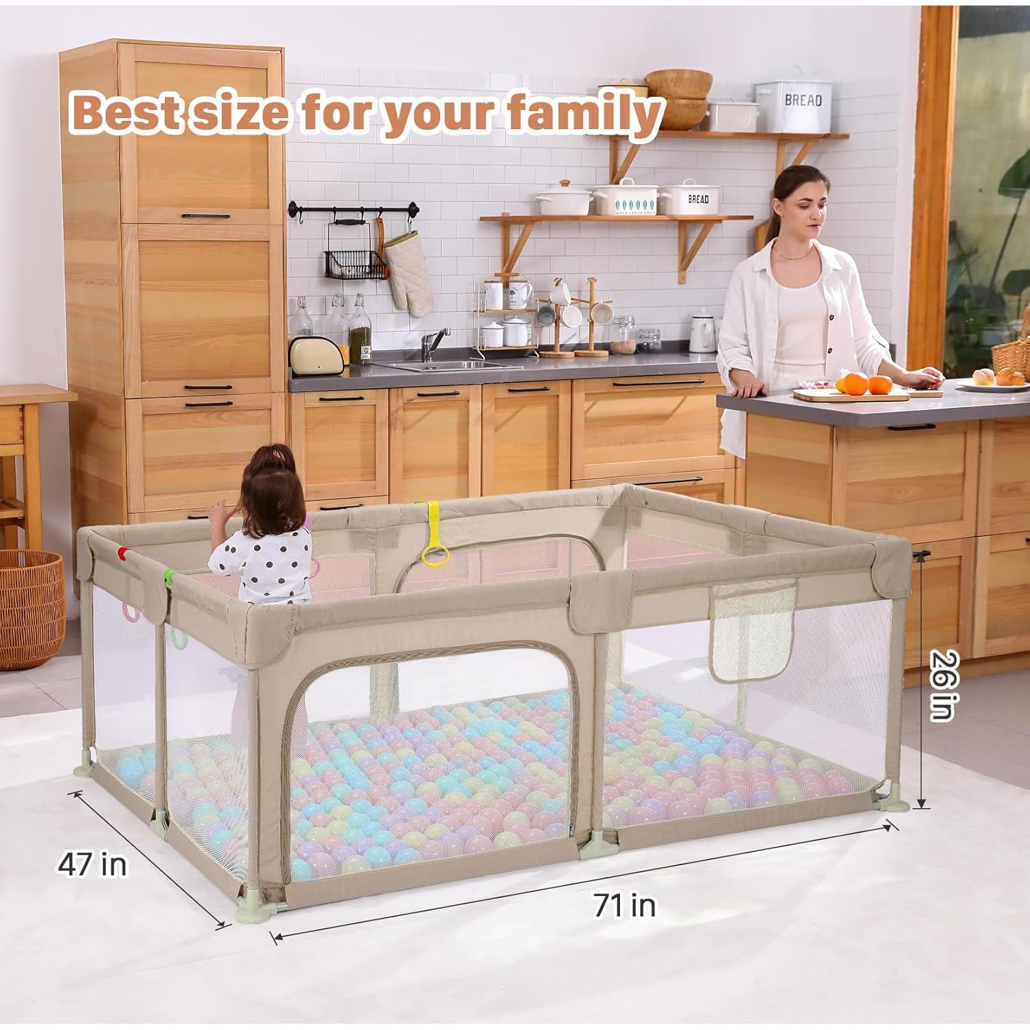 Parque Infantil Dripex 180x120cm Caqui - Seguridad y Diversión